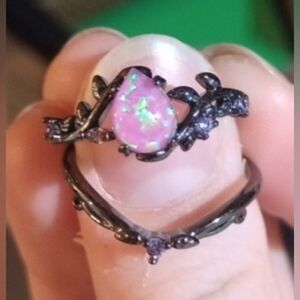 ♥️B Individually $10 Or Bundle 5/$20 Pink/Purple Opal Double Ring Size 8 🩷 💜